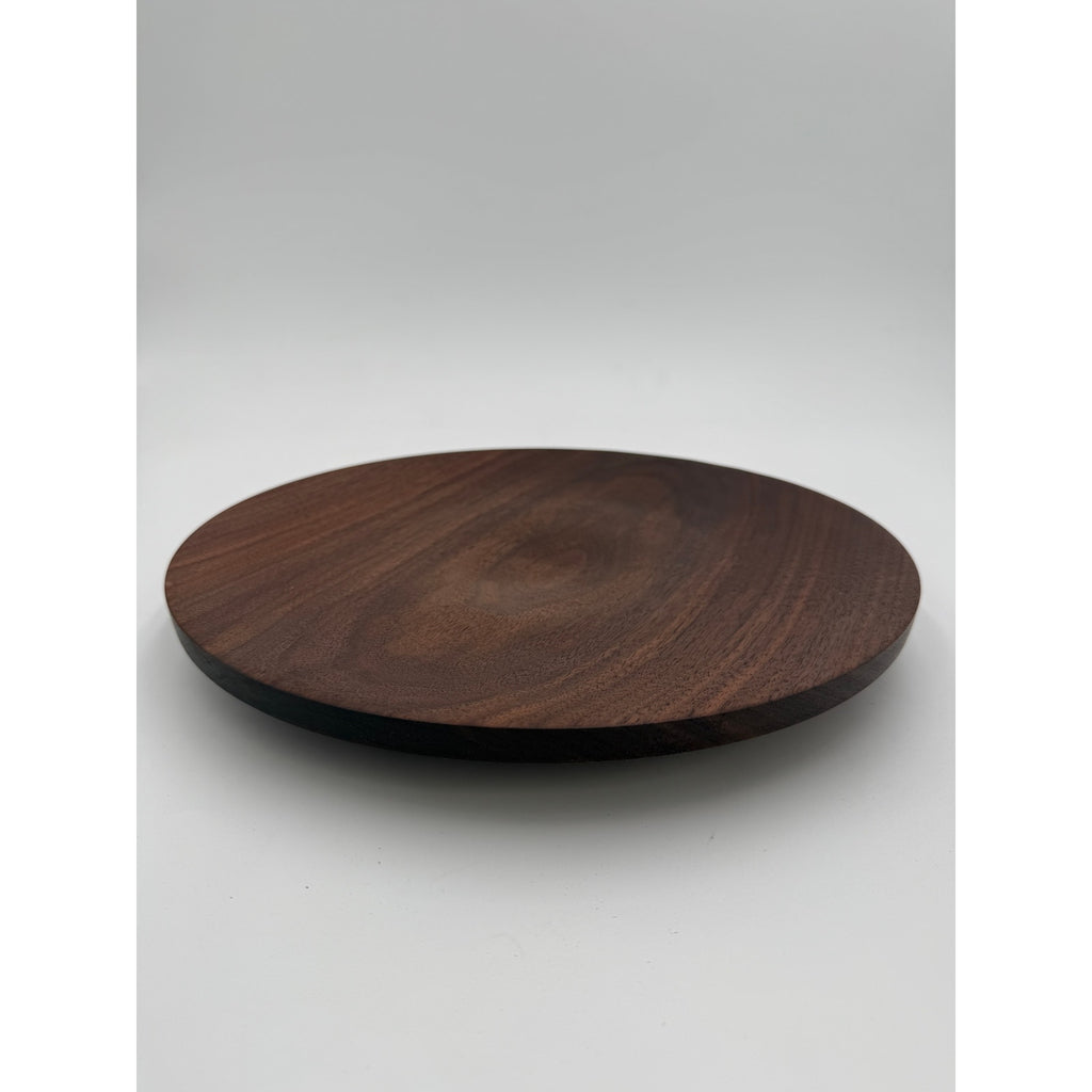 Hand Turned Walnut Serving Platter, 12.5 Inch, Rich Grain Patterns, SKU 1461