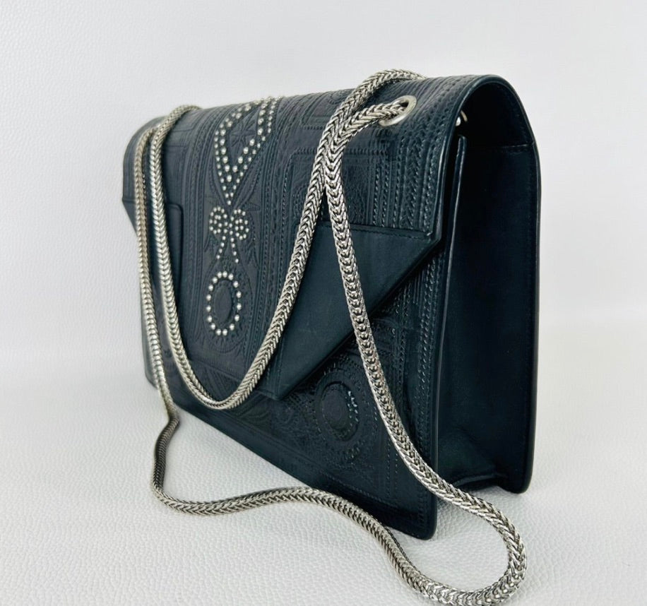 5087 - Saint Laurent Vintage Handbag Studded & Embossed