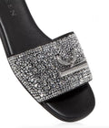 Alexander McQueen Black Crystal T-Bar Slide Sandals Size 40 - New