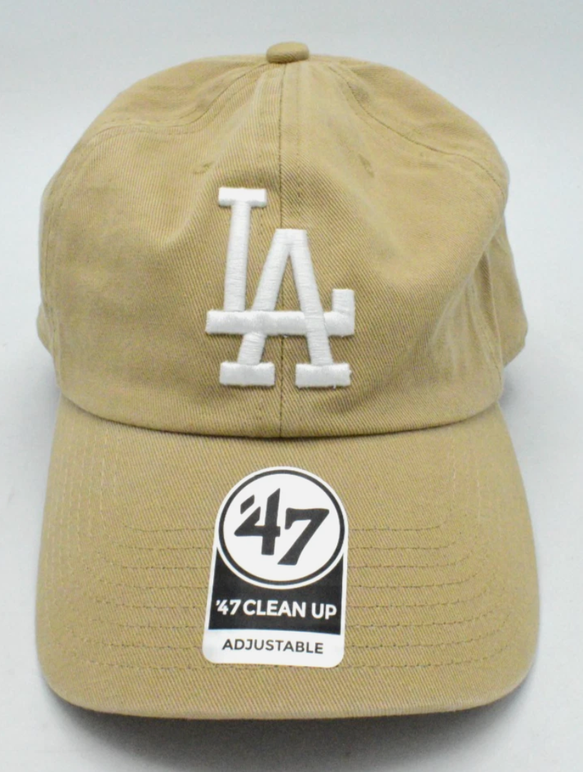 '47 Adult Los Angeles Dodgers Khaki Clean Up Adjustable Hat - NWT - Image 1