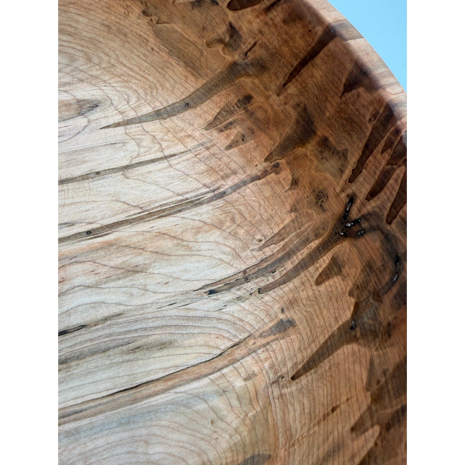 Hand Turned Ambrosia Maple Salad Bowl 12.75x4.5, hand crafted wood, food safe finish, heirloom kitchen serving