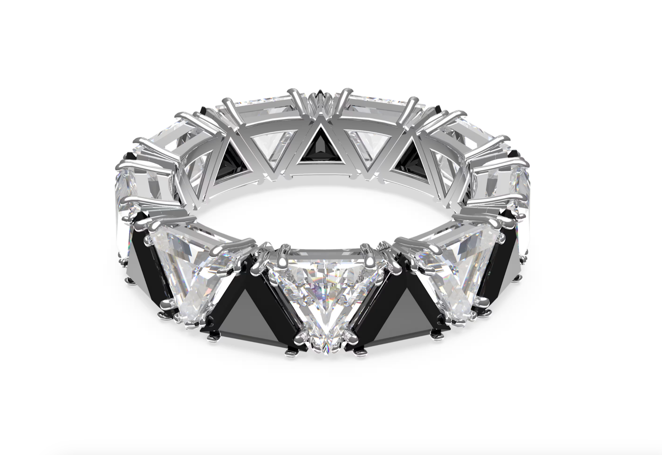 Swarovski Ortyx Cocktail Ring - New in Box - Size 6 - Triangle Cut Rhodium Plated