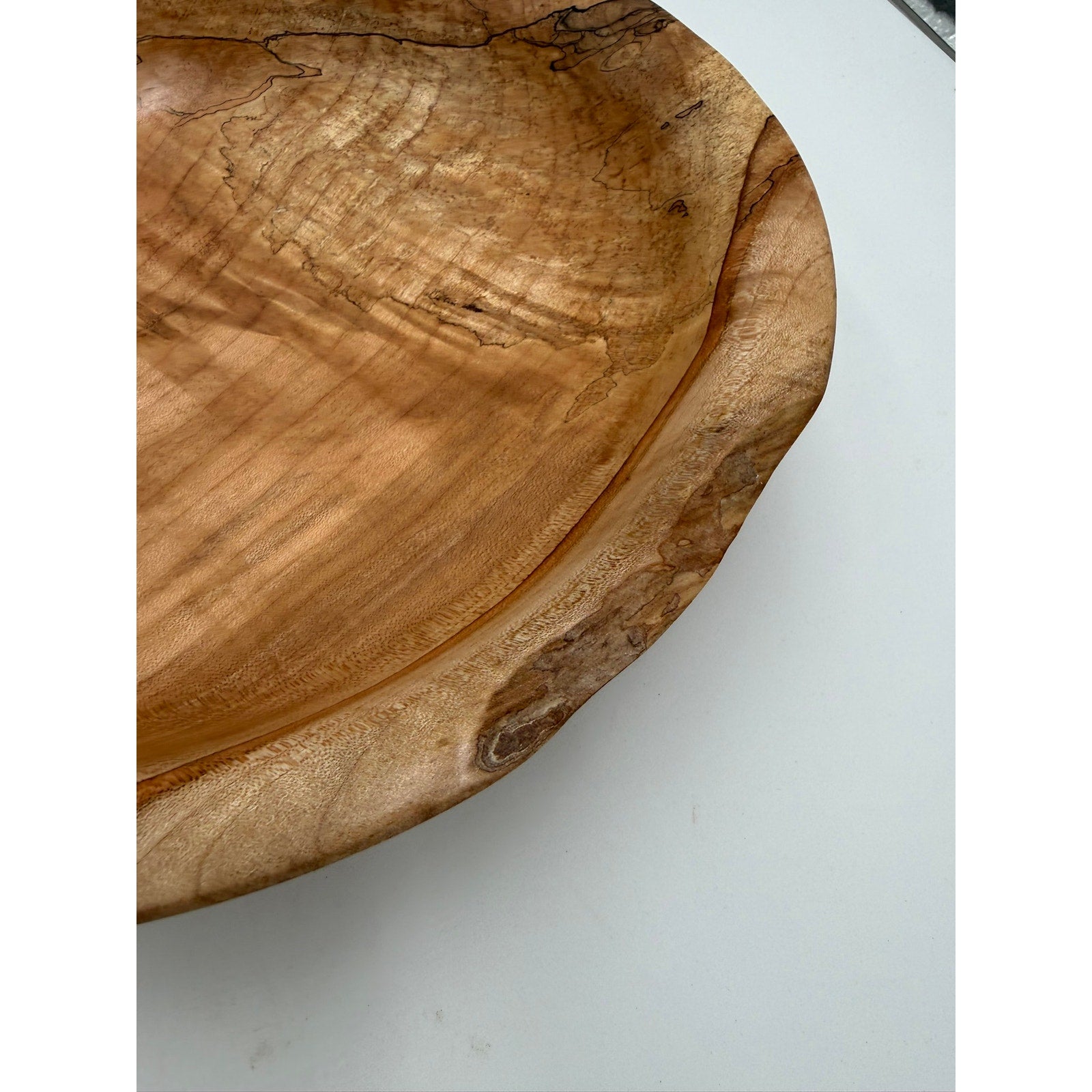 Hand Turned Spalted Maple Wood Bowl 11.5"