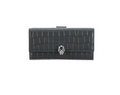 6473 - Alexander Mcqueen Croc Embossed Long Wallet Gray