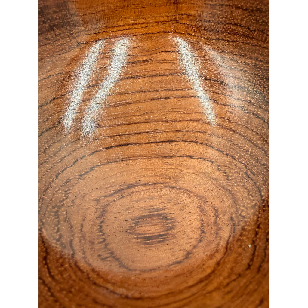 Small Bubinga Serving and Catchall Bowl, food safe finish, handmade woodturning, desk or entry dish, 5 x 1.75 in