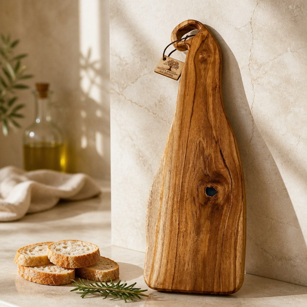 Handcrafted Teak Cheese and Charcuterie Board, 23.5 x 7 x 0.75 in, black epoxy detail, appetizer tray, kitchen gift