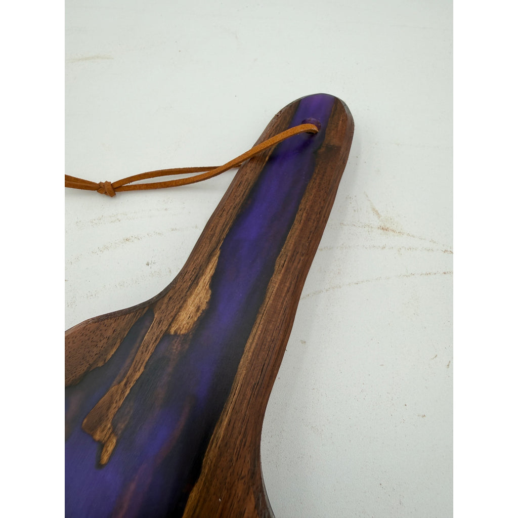Walnut Charcuterie Board with Purple Epoxy, 20.5 x 5.5 x 7/8, food safe finish, handcrafted serving board