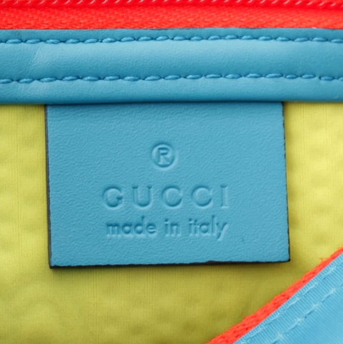 5386 - Gucci GG Scuba Neon Blue Small Clutch Pouch Bag - NWT