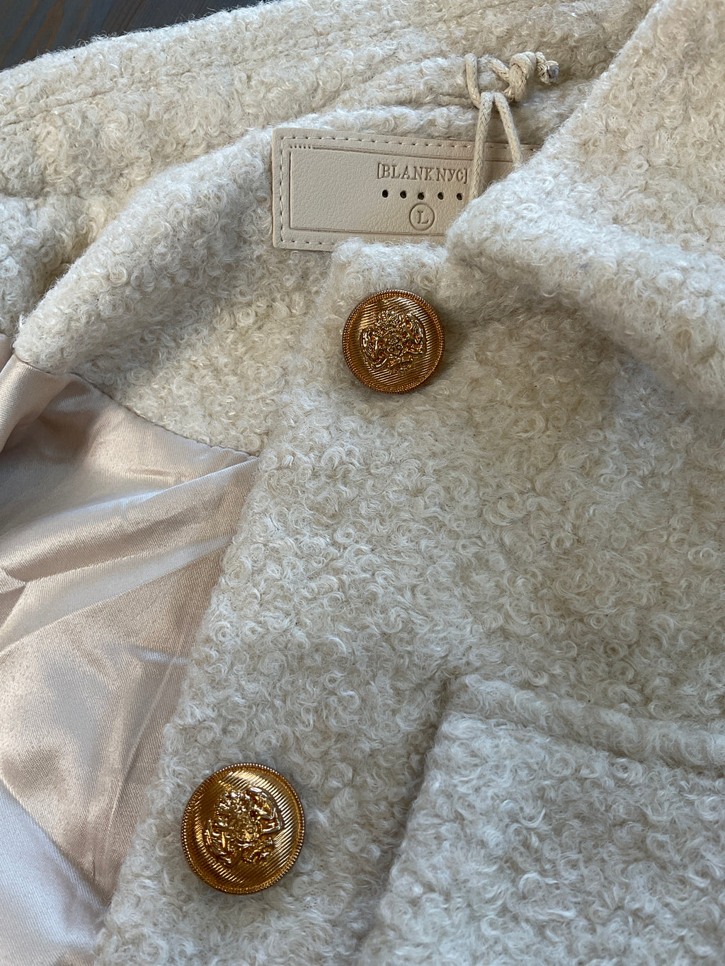 BLANKNYC Bouclé Crop Shacket Beige - NWT (Retail $148) - Size L