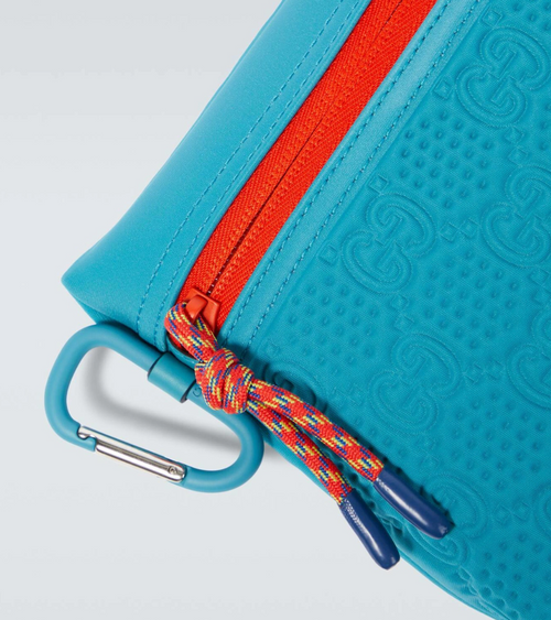 5386 - Gucci GG Scuba Neon Blue Small Clutch Pouch Bag - NWT