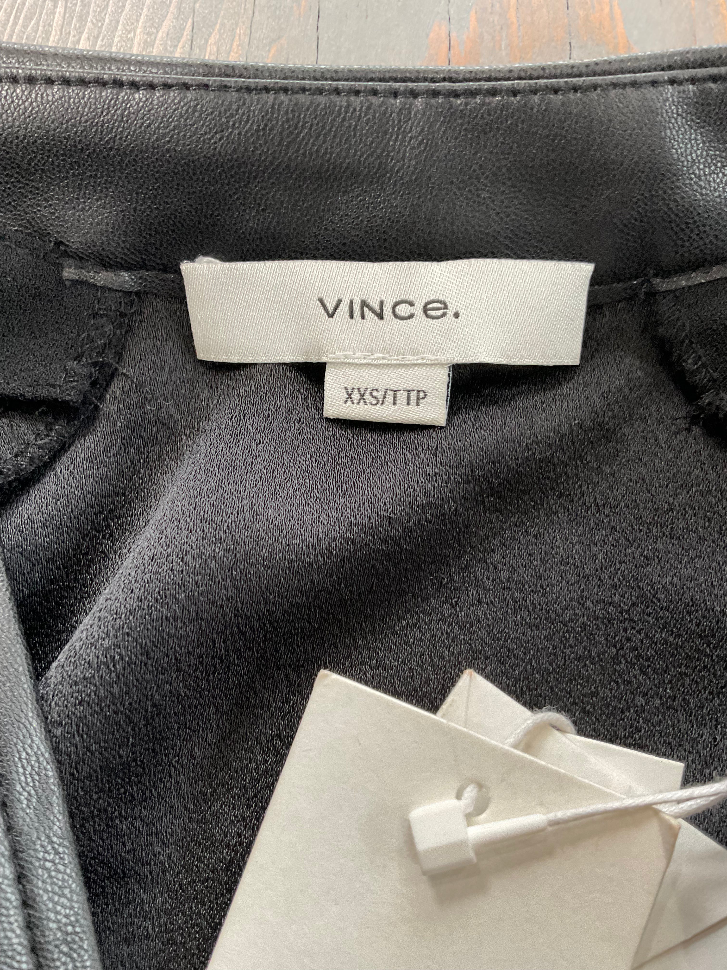5775 - Vince Leather Trim Dolman Top - Size XXS -NWT - Retail $365
