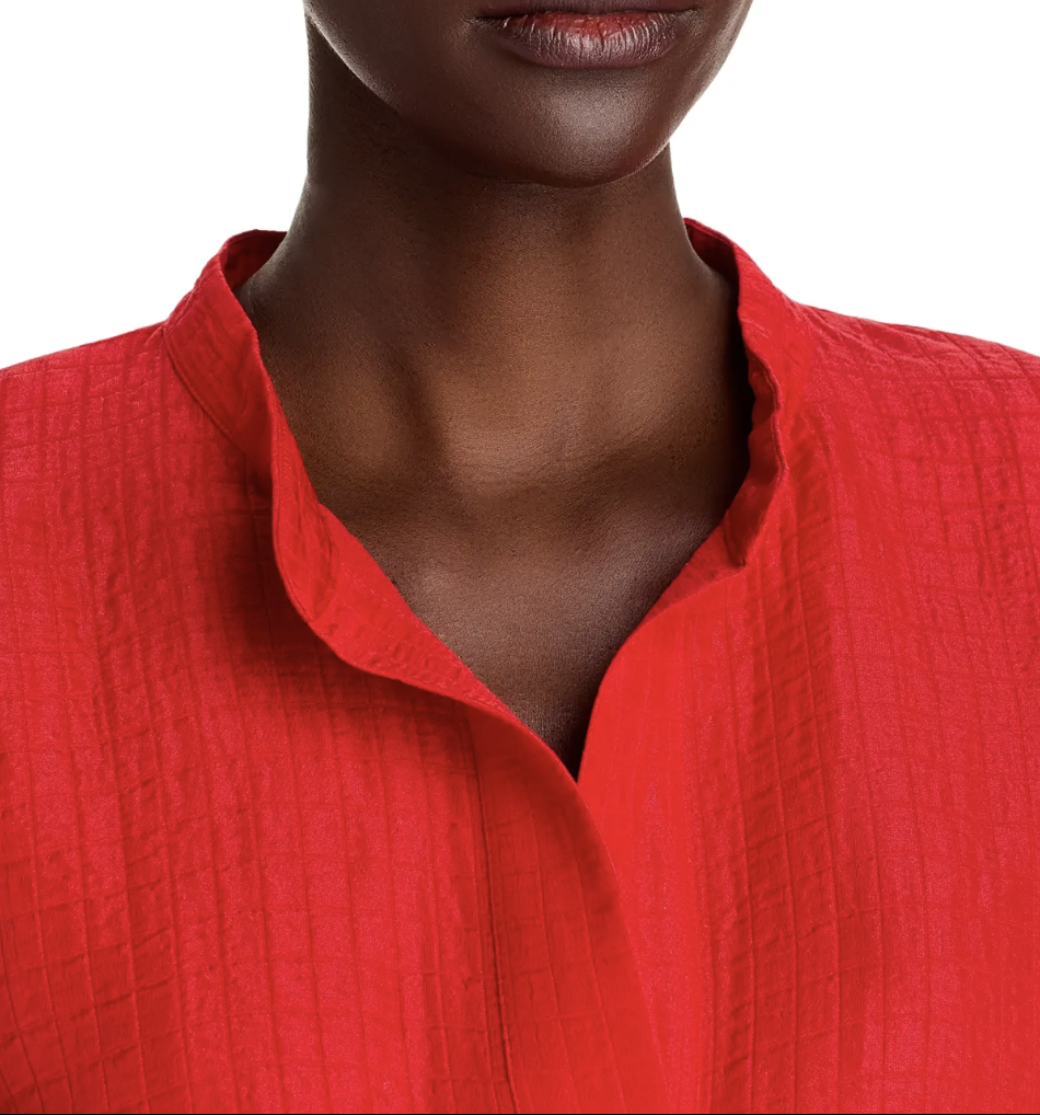Eileen Fisher Cher Mandarin Collar Top - Size M - NWT