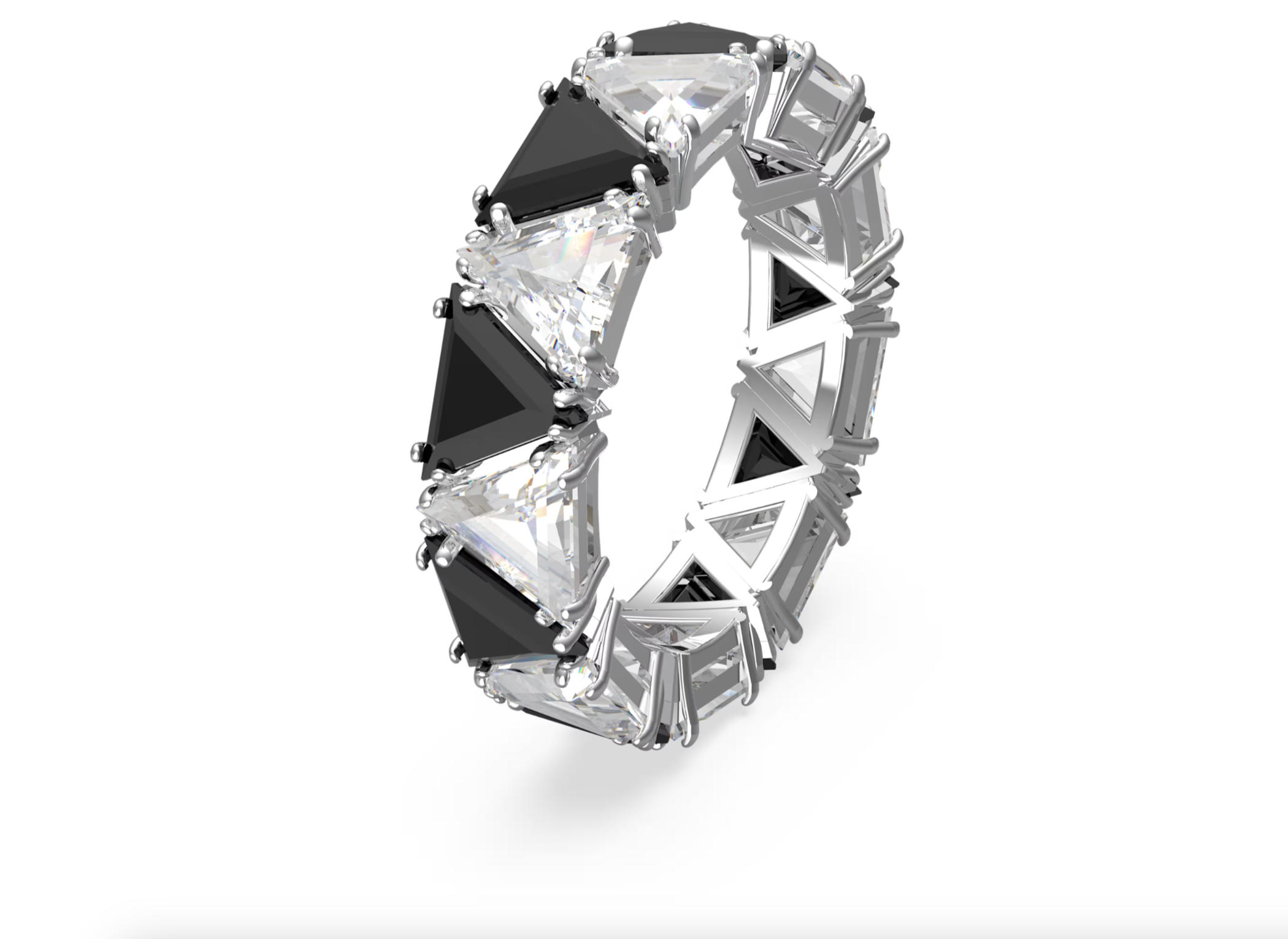 Swarovski Ortyx Cocktail Ring - New in Box - Size 6 - Triangle Cut Rhodium Plated