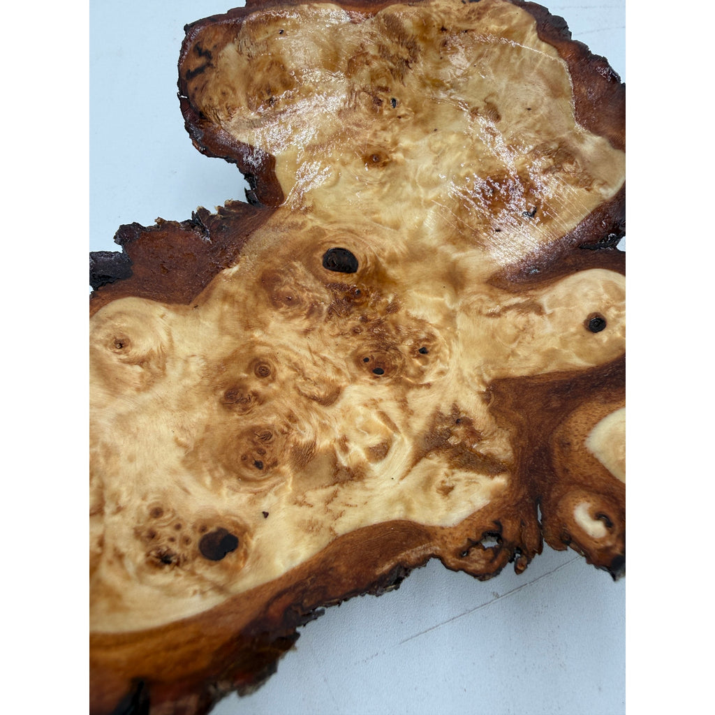 Live Edge Birch Burl Cap Decorative Bowl, 7" x 2", hand turned wood, natural edge centerpiece, handcrafted gift