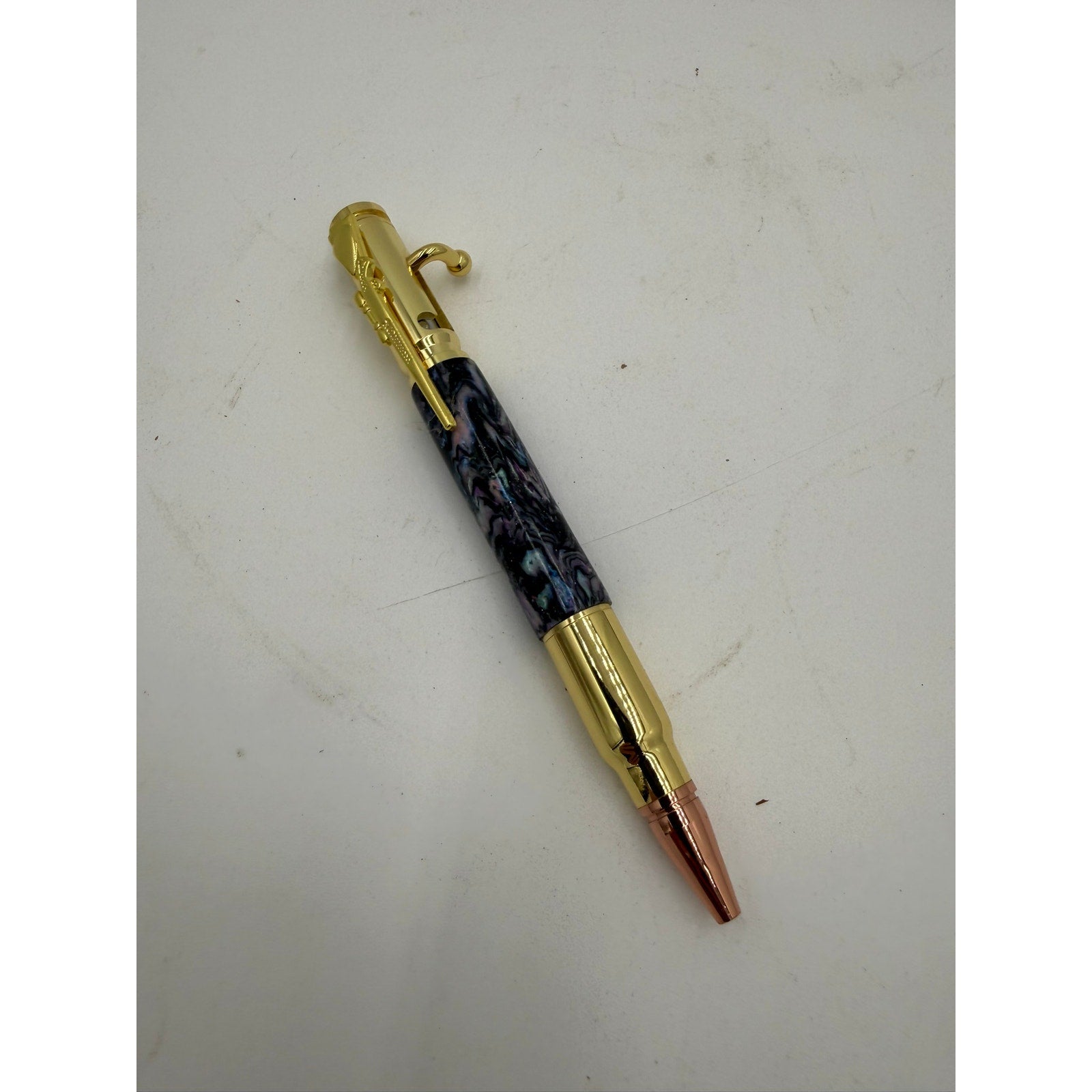 Hand Turned Purple Epoxy Bolt Action Pen, rollerball refill, executive writing gift, smooth ink, handmade USA