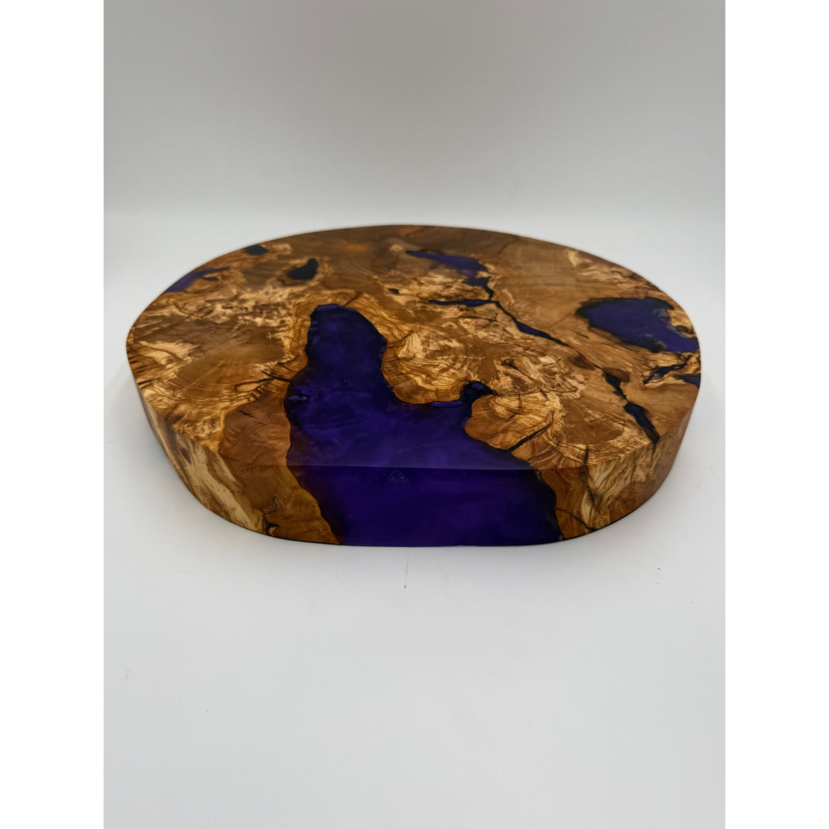 Olivewood Purple Epoxy Charcuterie Board, 15.5 x 2 Inch, Handcrafted, One of a Kind, SKU 1556