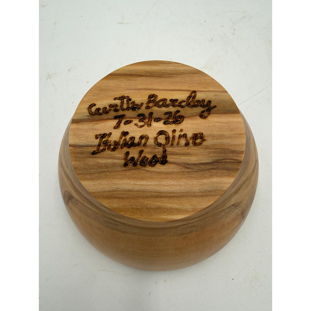 Italian Olive Wood Hand Turned Bowl, 5x2 Inch, Dense Hardwood, SKU 1366