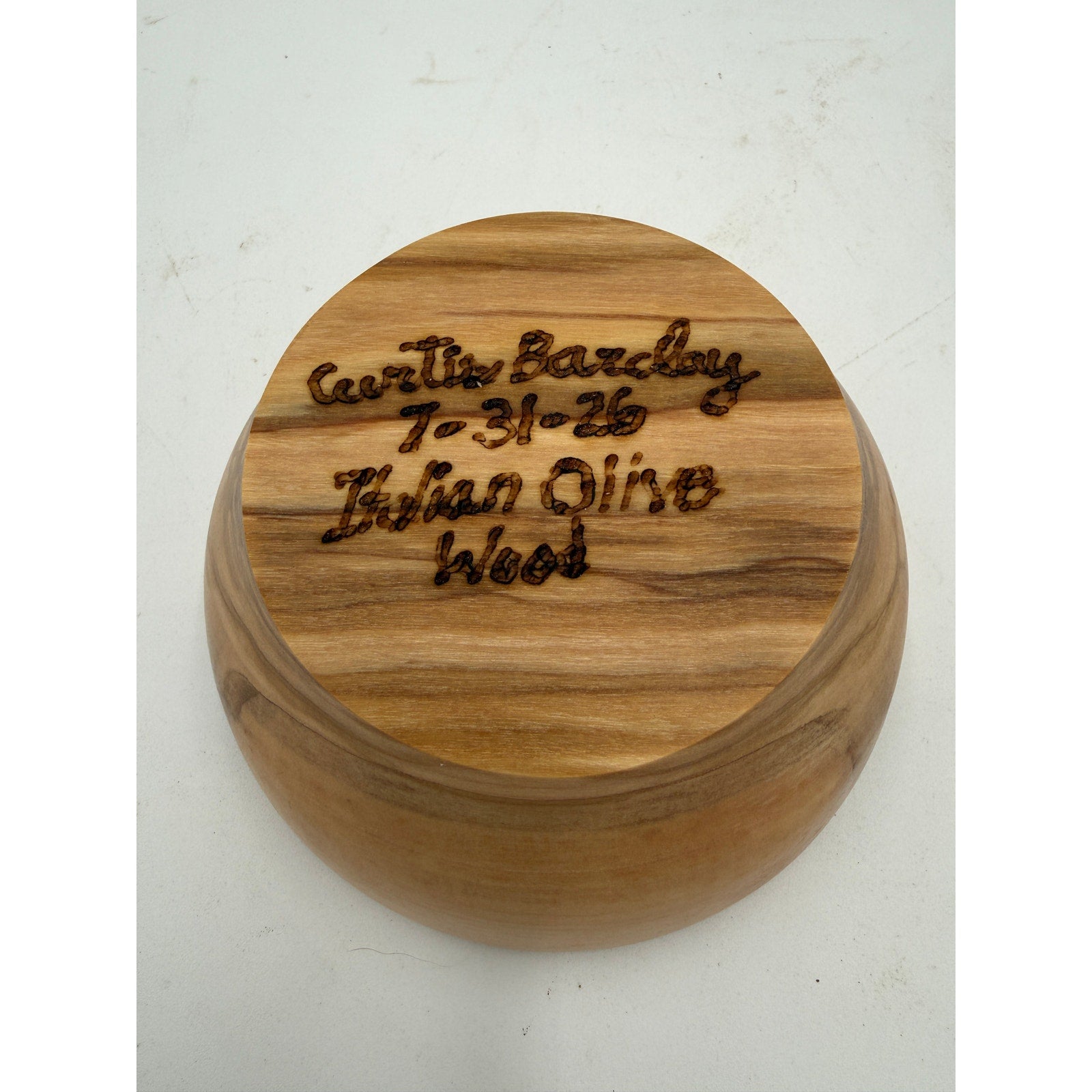 Italian Olive Wood Hand Turned Bowl, 5x2 Inch, Dense Hardwood, SKU 1366