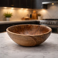 Ambrosia Maple Hand Turned Wood Bowl, 8.75 x 3.5, food safe finish, functional salad or fruit serving, decorative centerpiece