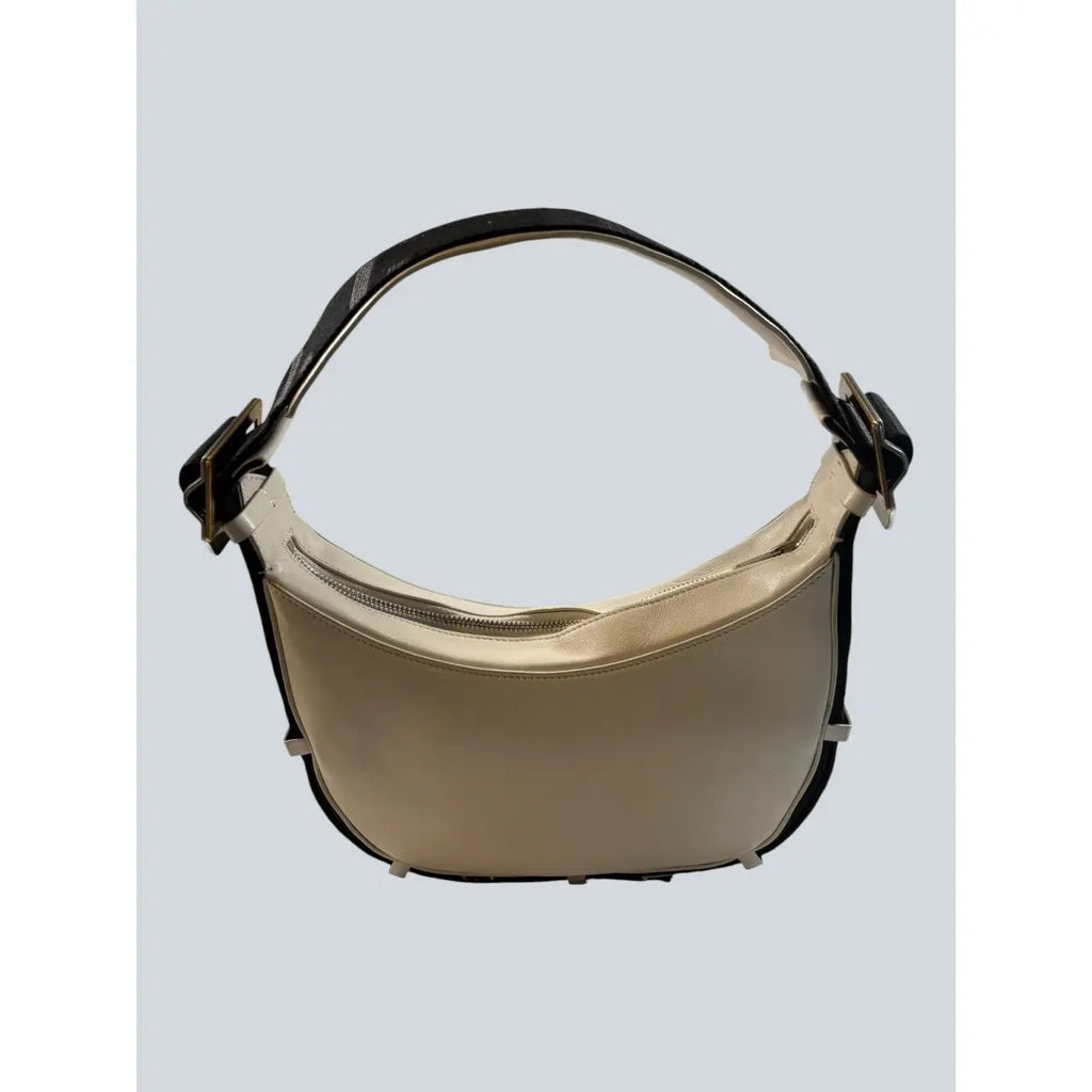 Dion Lee White & Black buffed leather bag. - White & Black