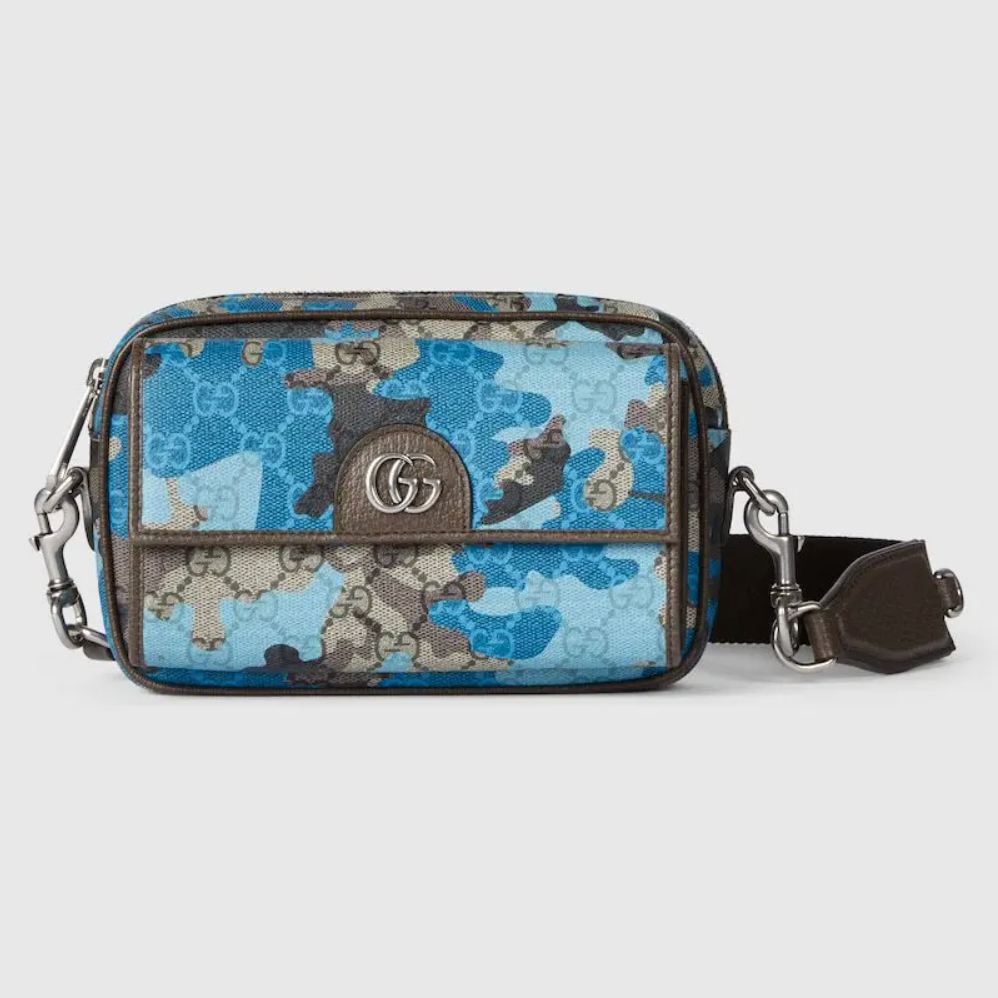 7231 - Gucci GG Coated Canvas Crossbody - Blue Camo