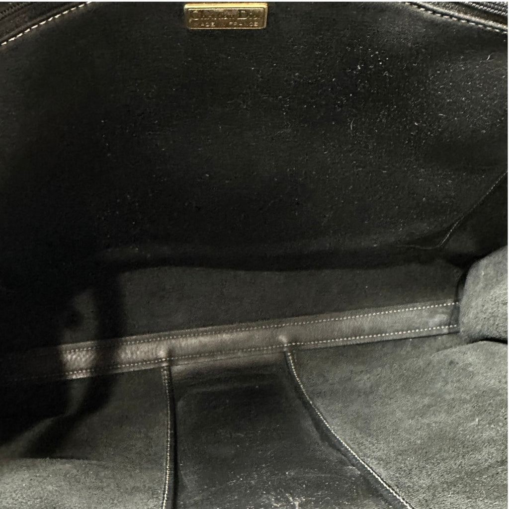 Christian Dior Vintage Black Leather Shoulder Bag