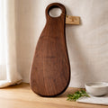 Walnut Oval Charcuterie Board with Handle, 15.5 x 5.25 x 1, beautiful grain, serving and display, functional kitchen decor