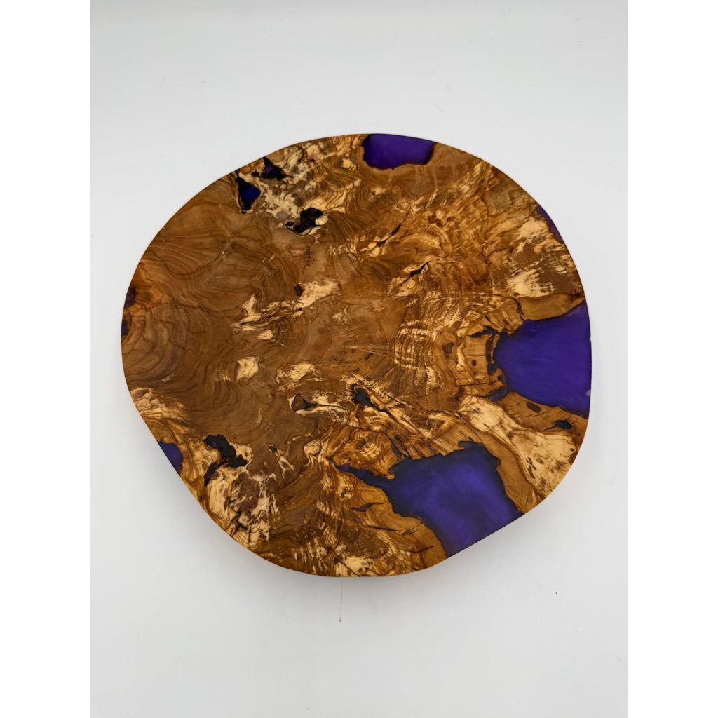 Olivewood Purple Epoxy Charcuterie Board, 11.5x2 Inch, Hand Crafted, One of a Kind, SKU 1557