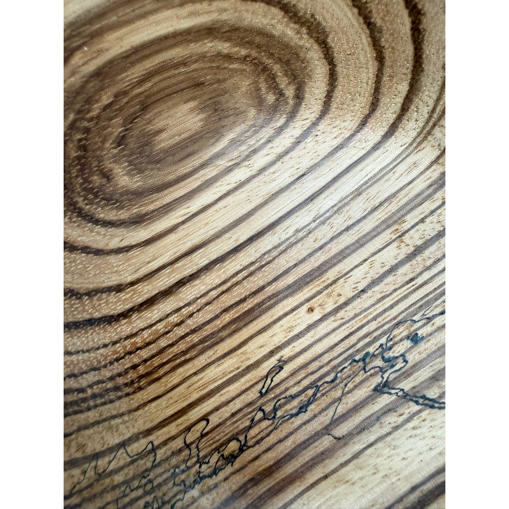 Hand Turned Tiger Wood Decorative Bowl, 6 x 1.5 in, small catchall, natural striped grain, handmade gift