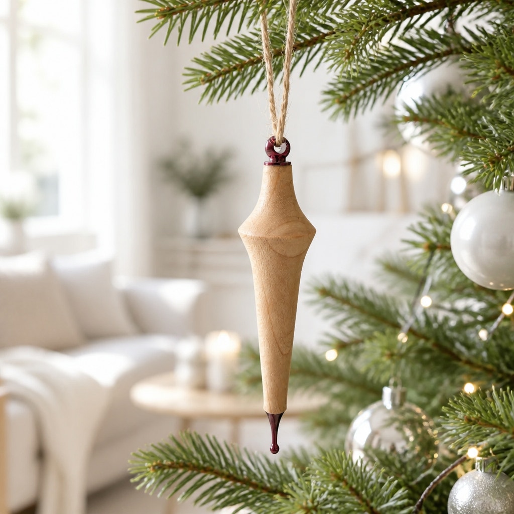 Hand Turned Wooden Christmas Ornament, One of a Kind, Artisan Holiday Decor, 2.5 to 7 Inches