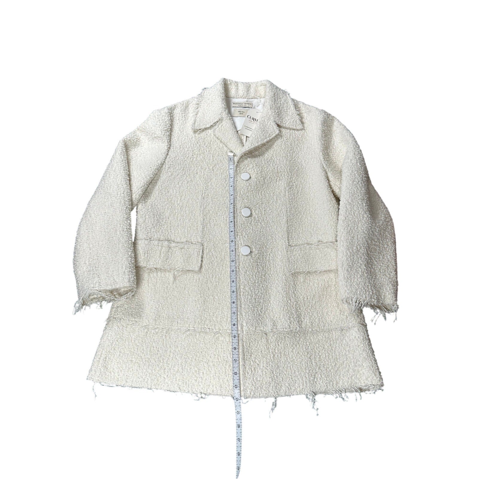 Bottega Veneta Pre-Fall 2019 Bouclé Jacket Winter White Size 48