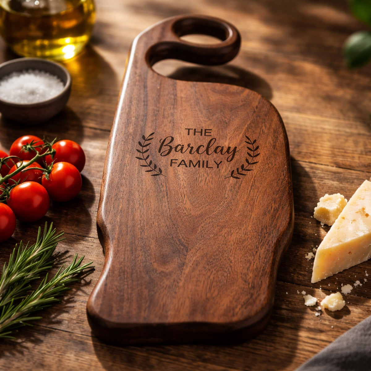 Walnut Charcuterie Board with Personalization (+$20)
