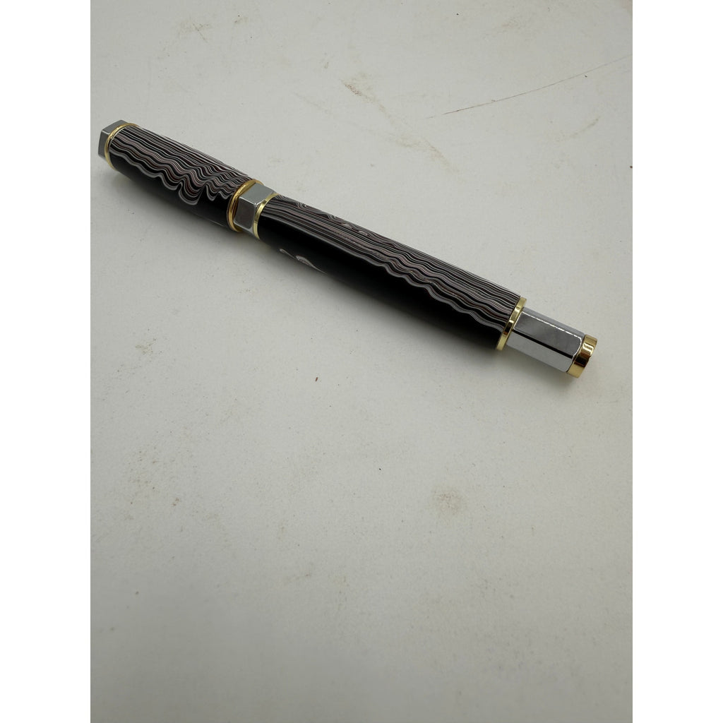 Hand Turned Fordite Rollerball Pen Gift Set, executive gift, hand crafted, rare fordite barrel, smooth writing, upgradeable refill