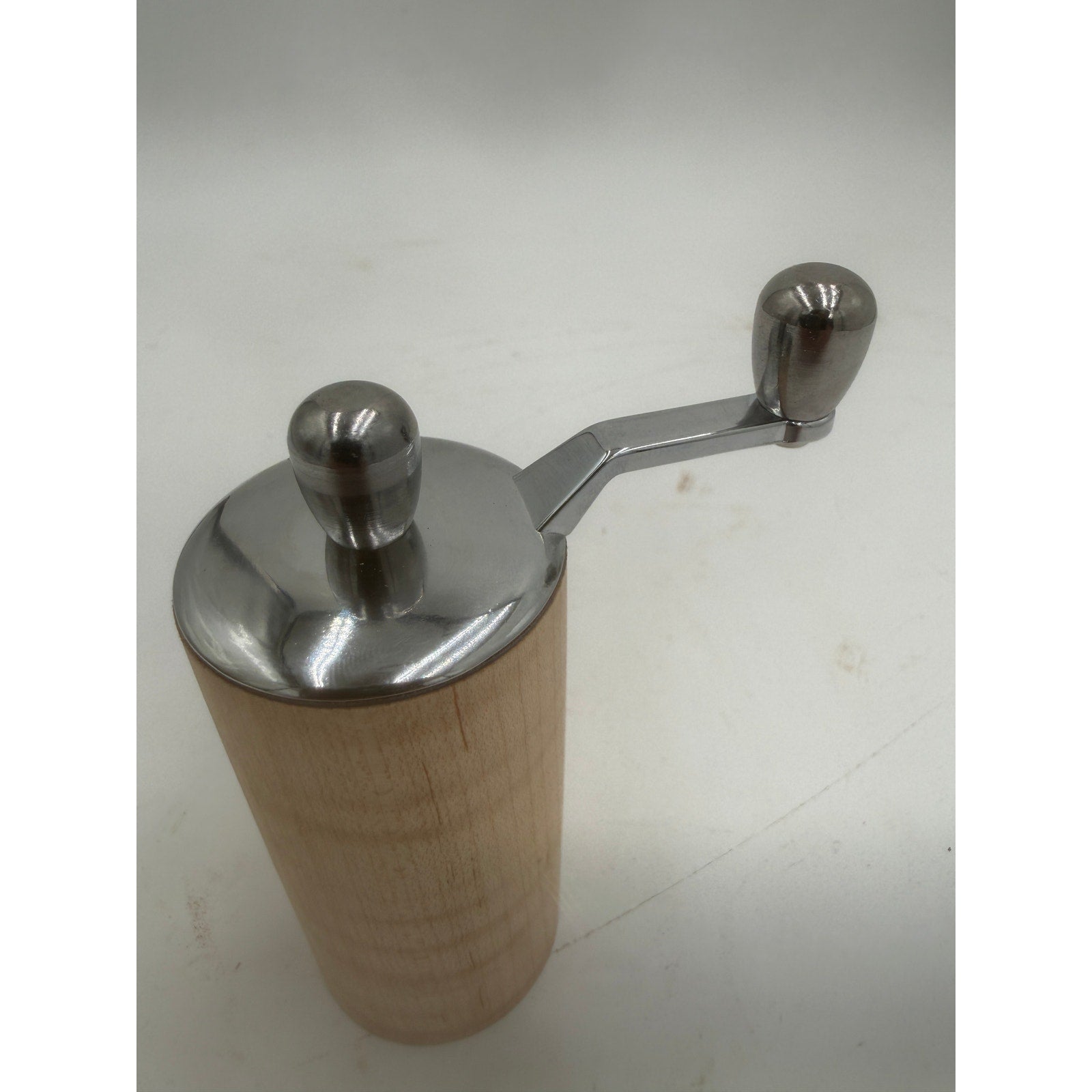 Hand Turned Maple Pepper Grinder, Stainless Steel, 1 5/8 x 3 1/2 Inch, SKU 1427