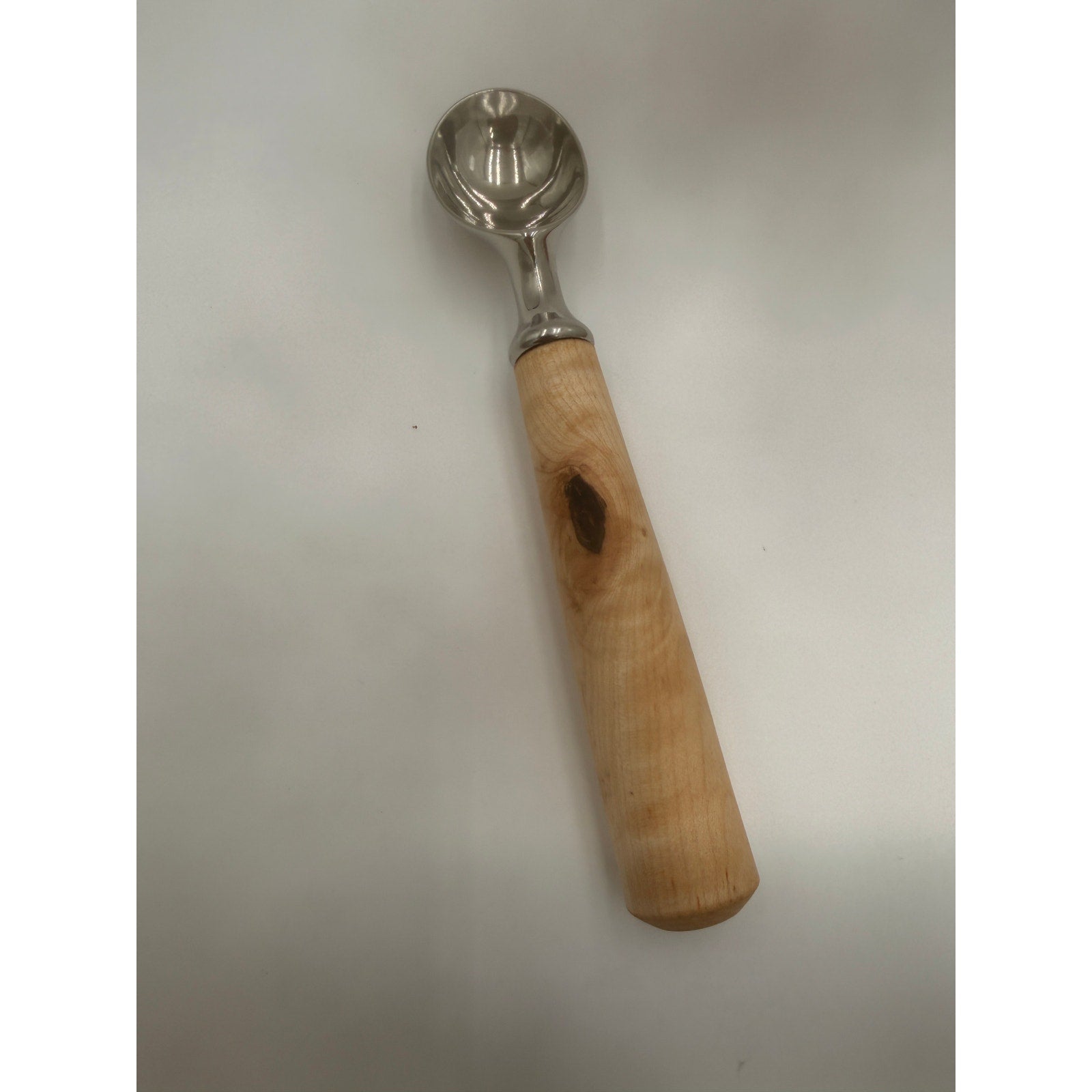 Wood Handle Ice Cream Scoop Kitchen Tool, Stainless Steel Hardware, 8 Inch Long, SKU 1438 1439O 1440 1441