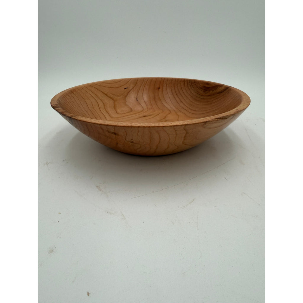 Hand Turned Cherry Wood Bowl, 9.5 x 2.25 Inches, Rustic Decor, SKU 1412