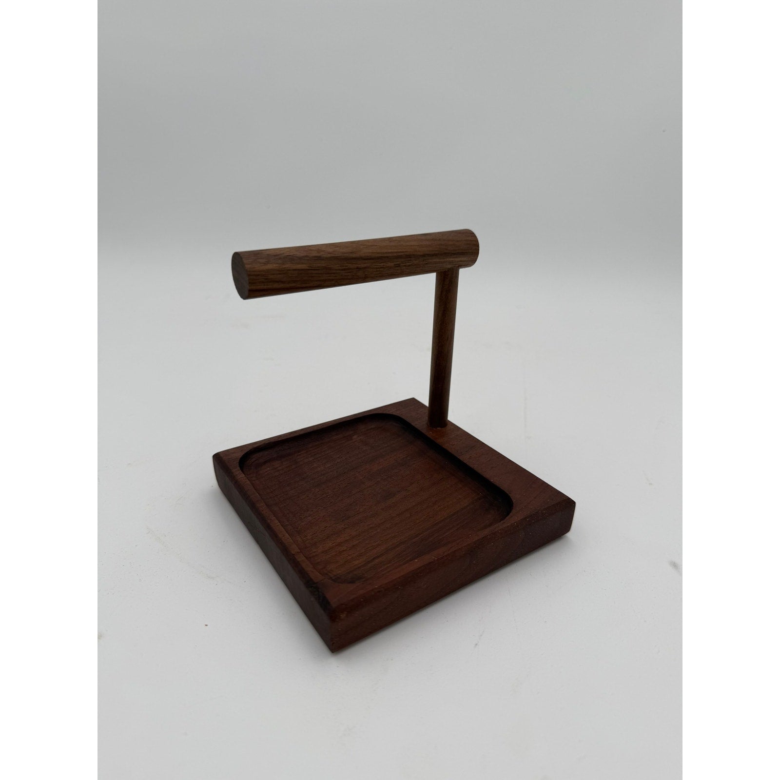 Walnut Men’s Valet Tray and Watch Stand, handmade wood organizer, nightstand catchall, bracelet holder, unique gift for him