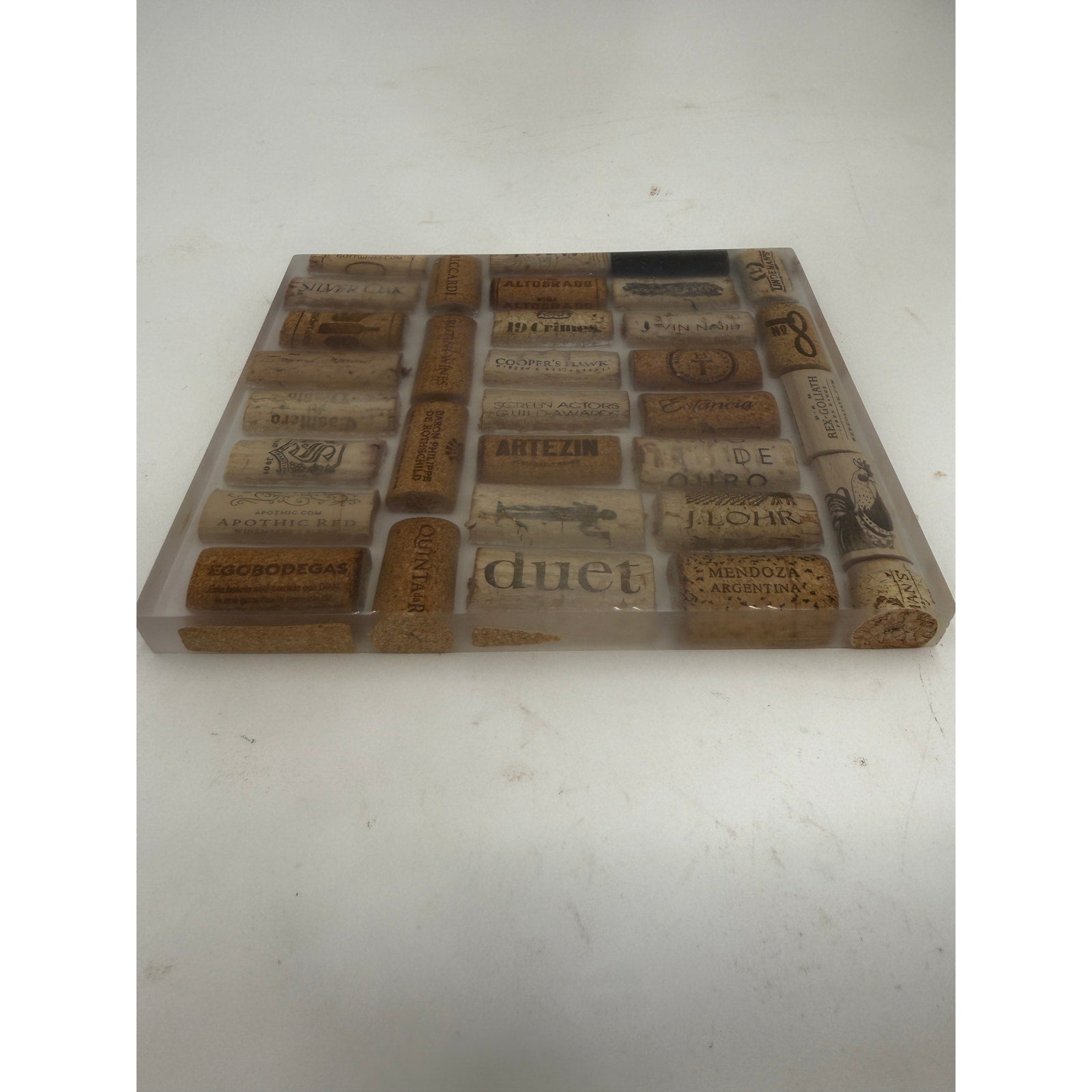 Handcrafted Epoxy Charcuterie Board, Wine Corks, Jewelry Inlay, Walnut Sawdust, SKU 1434