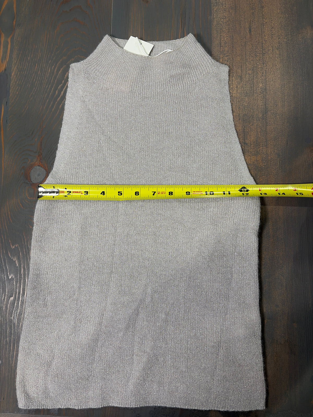 Vince Metallic Mock Nk Grey Basic - Size XS - NWT - XS / Grey / 34% Alpaca/ 51% Polyamide/ 2% Wool/ 13% Metallic