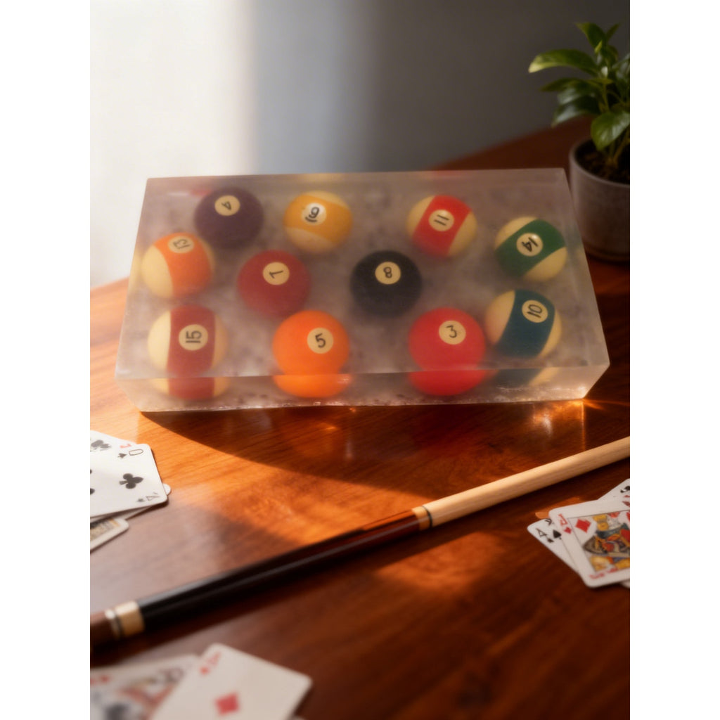 Pool Ball Epoxy Charcuterie Board 13.5x7x2.5, billiards serving tray, resin cheese board, game room decor, unique gift, functional barware