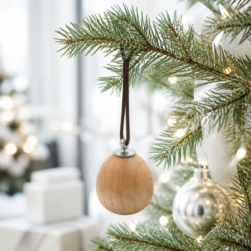 Hand Turned Christmas Tree Ornament, Hand Crafted Holiday Decor, SKU 1442 to 1451