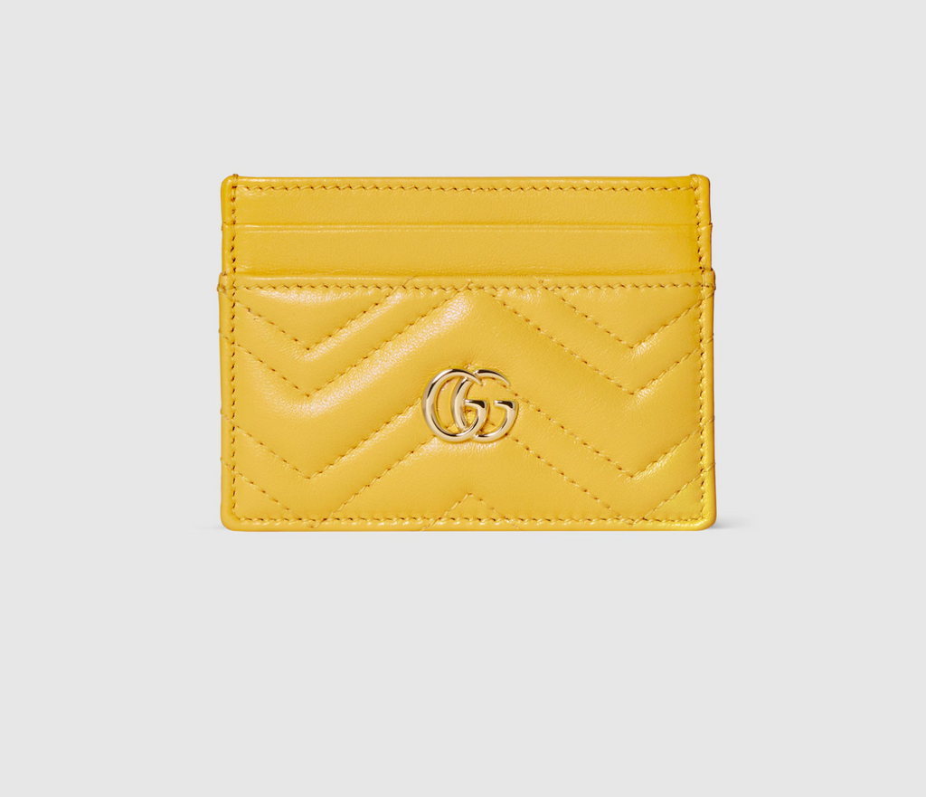 7308 - Gucci GG Marmont Card Case in Yellow - New in Box
