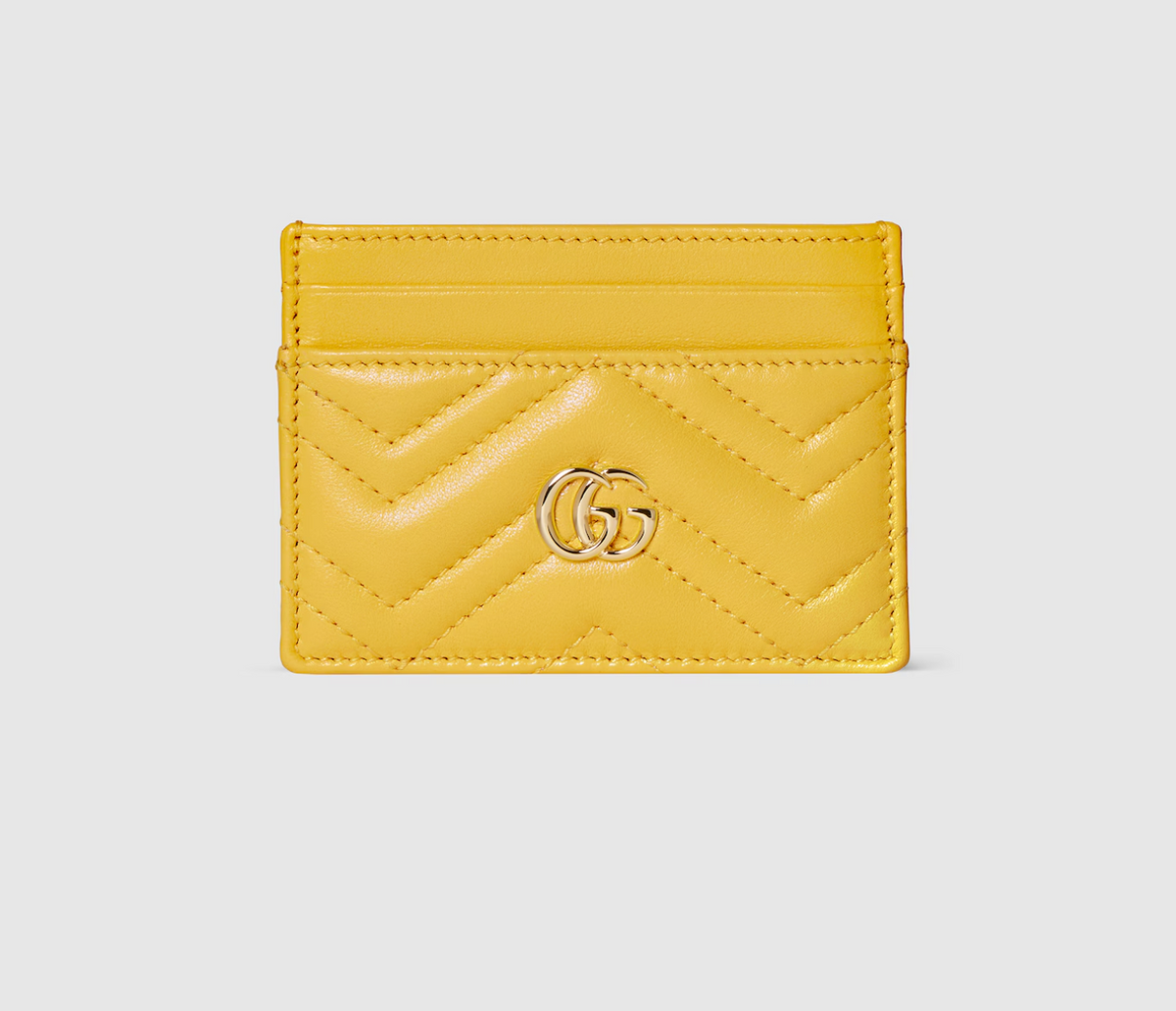 7308 - Gucci GG Marmont Card Case in Yellow - New in Box
