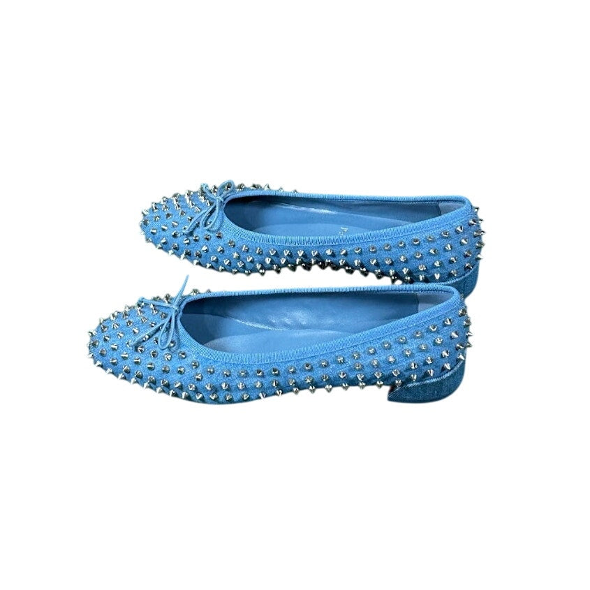 Christian Louboutin Sweetie Jane Spikes Denim Ballet Flats 40.5 NIB