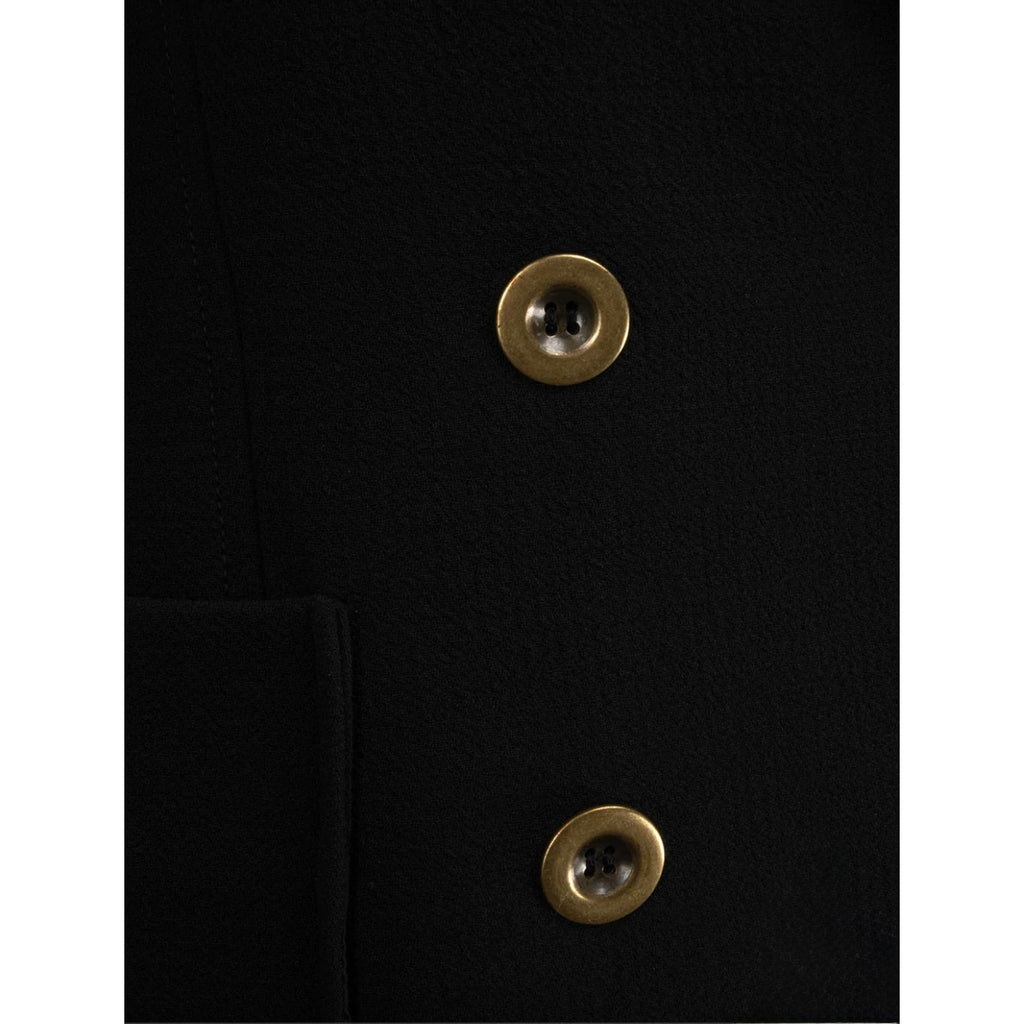 Chloé Black Double Breasted Virgin Wool Coat FR40