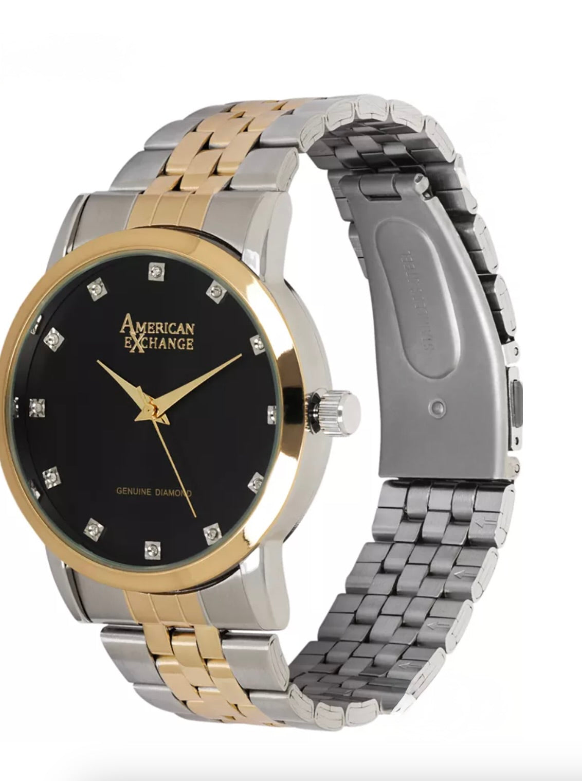 American Exchange Men's Genuine Diamond Collection Bracelet Watch - NWT