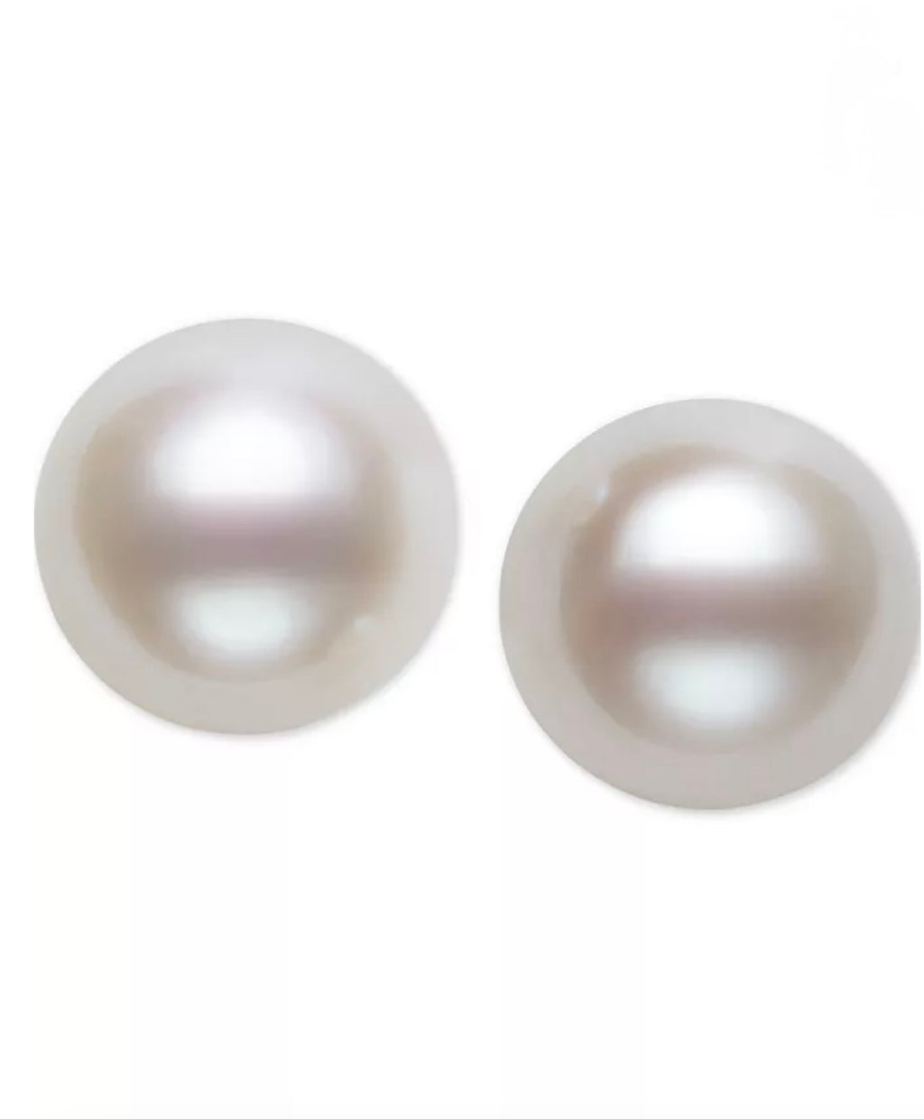 R.H. Macy and Co. Fine Jewelry Belle de Mer White Pearl Stud Earrings in 14k Gold - NIB