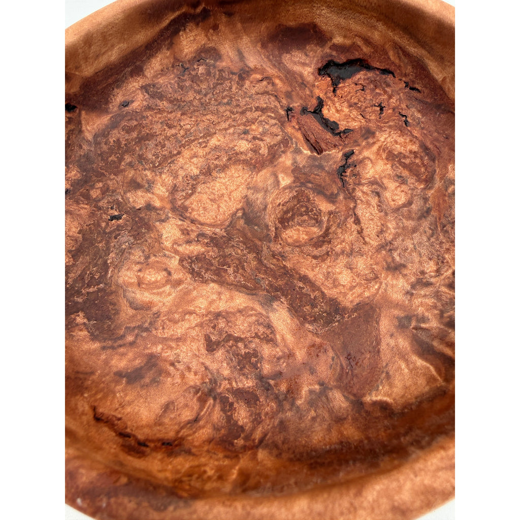 Lamtoro Burl Hand Turned Wood Bowl, 7x2 size, food safe finish, small catchall dish, artisan made, one of a kind