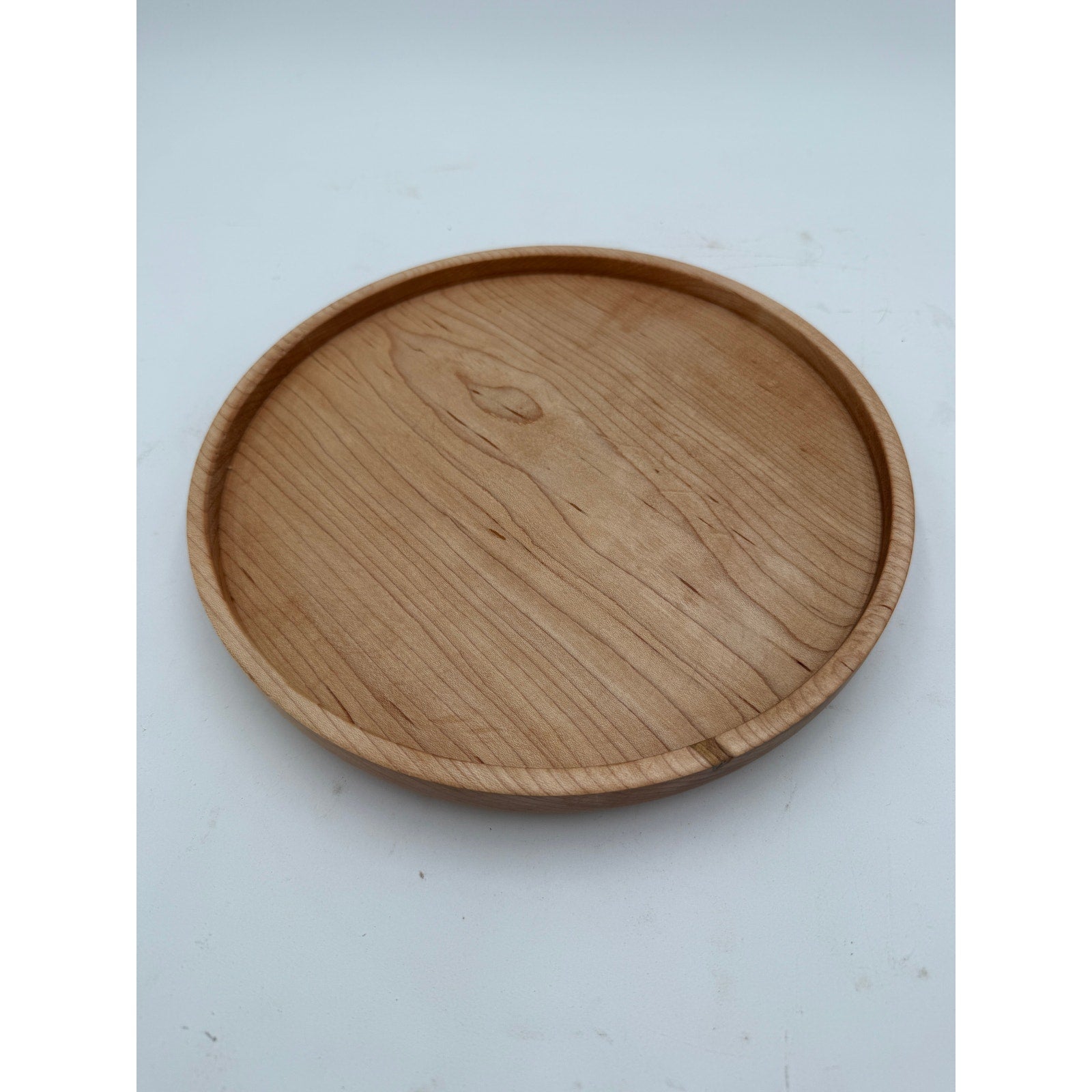 Hand Turned Maple Serving Tray, 10x1.25 Inch, Food Safe Finish, SKU 1413