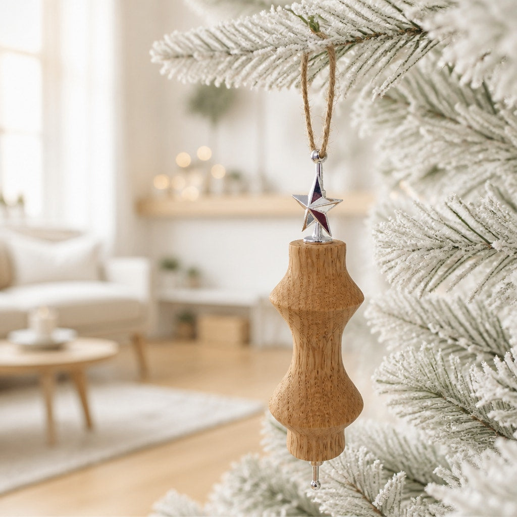 Hand Turned Wooden Christmas Ornament, One of a Kind, Artisan Holiday Decor, 2.5 to 7 Inches